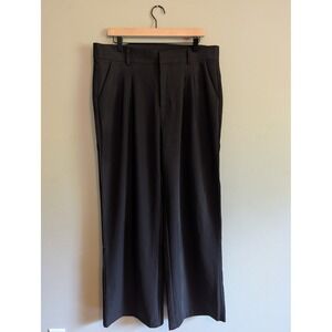 NiMin Black Wide Leg Pleated Trousers High Waisted Dress Pants Womens Size XL